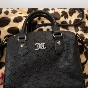 Juicy Couture Black Satchel with Gold Accents